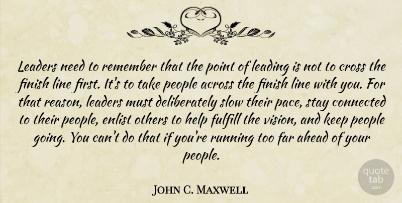 John C. Maxwell Quote About Motivational, Running, People: Leaders Need To Remember That...