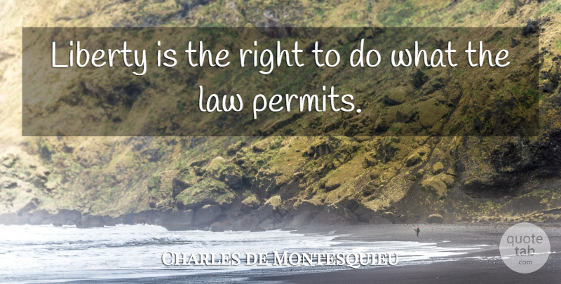 Charles de Montesquieu Quote About Liberty: Liberty Is The Right To...