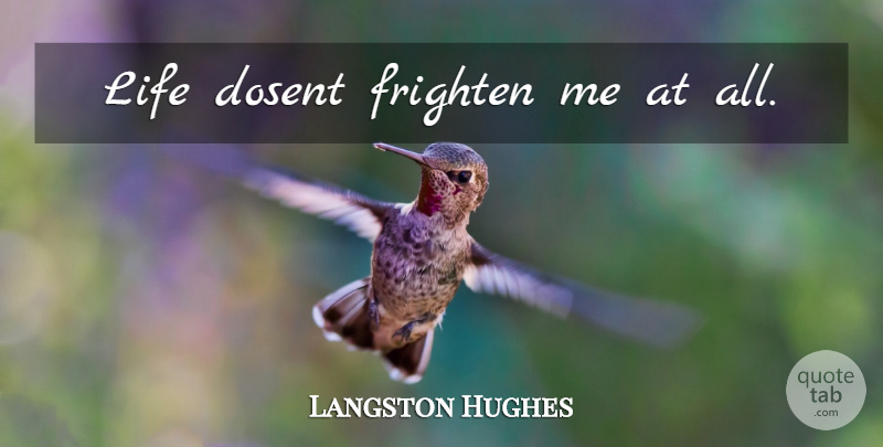 Langston Hughes Quote About undefined: Life Dosent Frighten Me At...