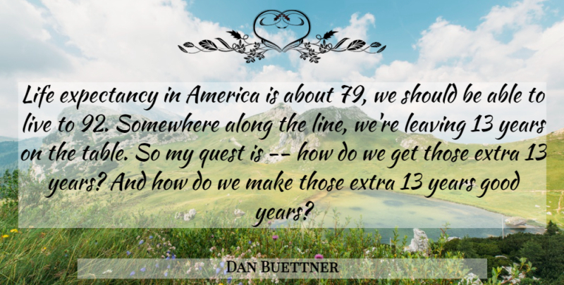 Dan Buettner Quote About Life, Years, America: Life Expectancy In America Is...