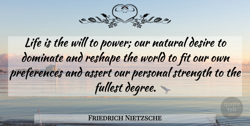Friedrich Nietzsche Quote About Life, Strength, Desire: Life Is The Will To...