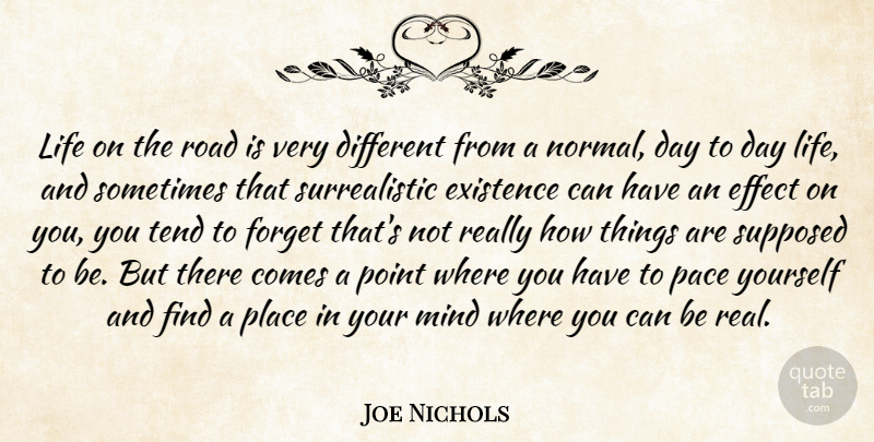 Joe Nichols Quote About Real, Mind, Different: Life On The Road Is...