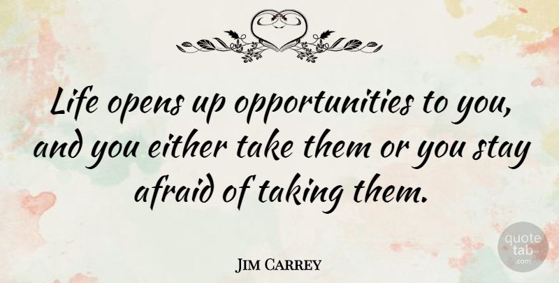 Jim Carrey Quote About Success, Opportunity, Stay Positive: Life Opens Up Opportunities To...