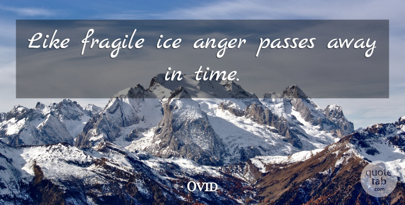 Ovid Quote About Anger, Ice, Hatred: Like Fragile Ice Anger Passes...