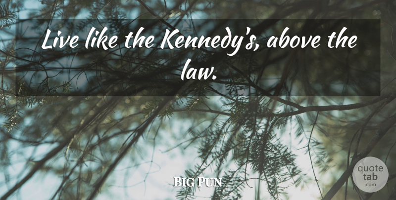 Big Pun Quote About Law, Politics, Above The Law: Live Like The Kennedys Above...