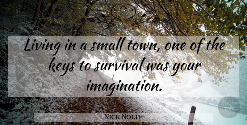 Nick Nolte Quote About Keys: Living In A Small Town...