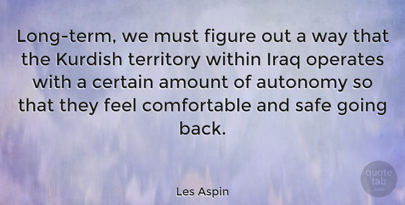 Les Aspin Quote About Iraq, Long, Safe: Long Term We Must Figure...