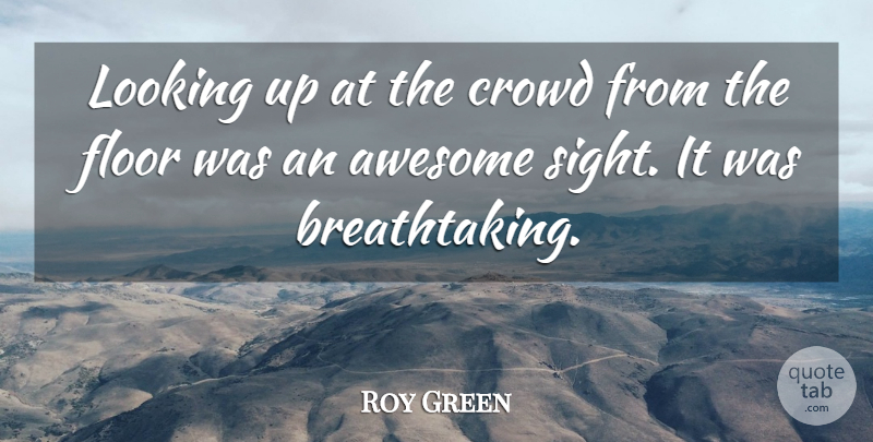 Roy Green Quote About Awesome, Crowd, Floor, Looking: Looking Up At The Crowd...