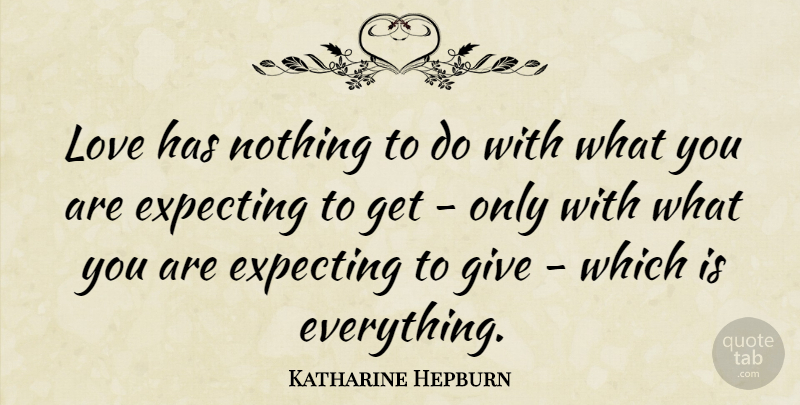Katharine Hepburn Quote About Love, Inspirational, Romantic: Love Has Nothing To Do...