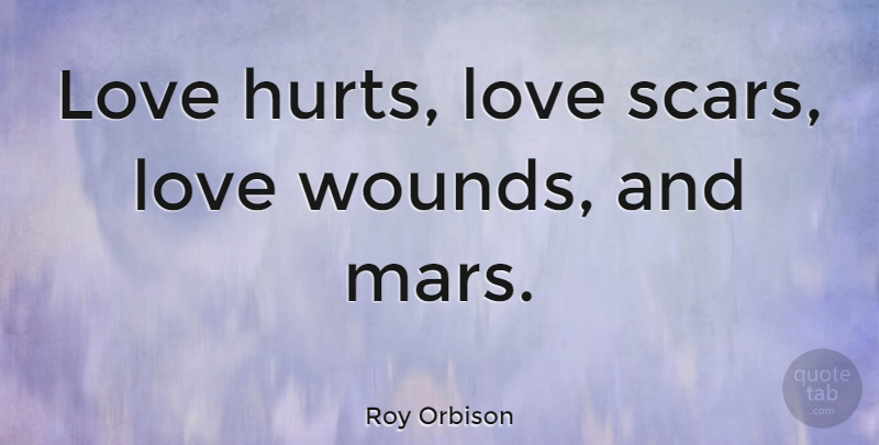 Roy Orbison Quote About Short Love, Hurt, Sadness: Love Hurts Love Scars Love...