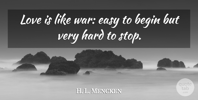 H. L. Mencken Quote About Love, Anniversary, War: Love Is Like War Easy...