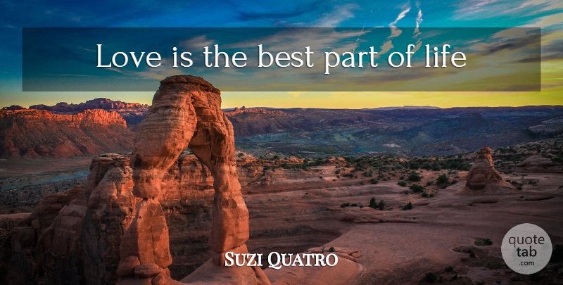 Suzi Quatro Quote About Love, Family, Happiness: Love Is The Best Part...