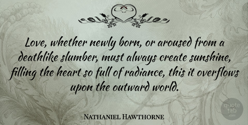 Nathaniel Hawthorne Quote About Love, Life, Heart: Love Whether Newly Born Or...