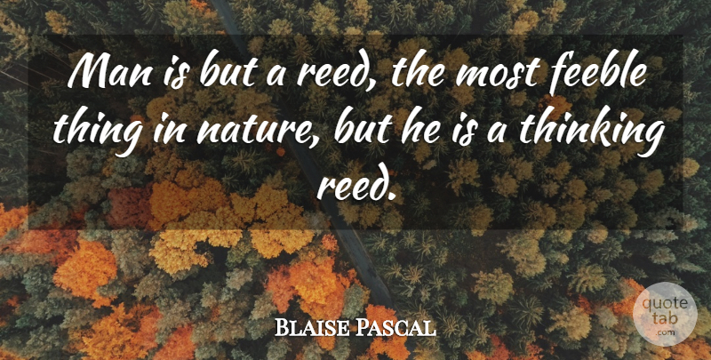 Blaise Pascal Quote About Inspiring, Nature, Men: Man Is But A Reed...
