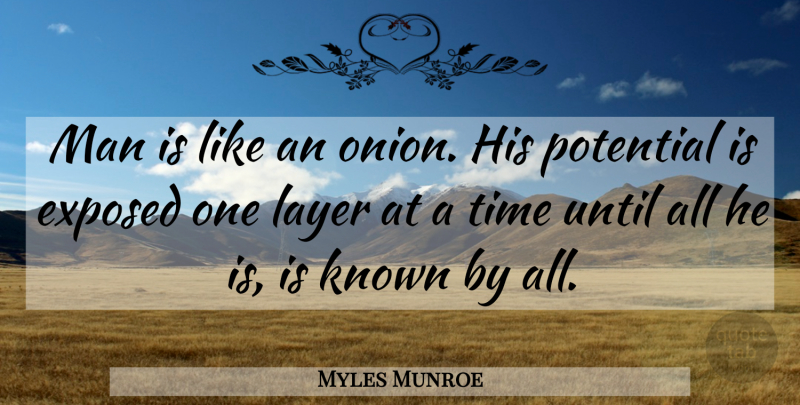 Myles Munroe Quote About Men, Onions, Layers: Man Is Like An Onion...