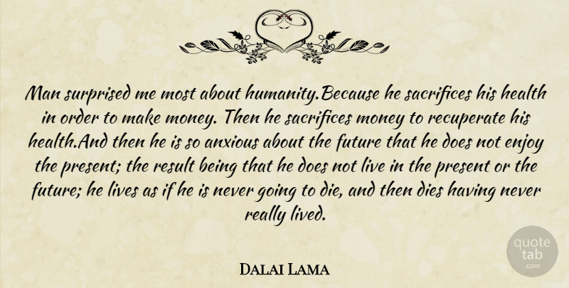 Dalai Lama Quote About Spiritual, Hard Work, Sacrifice: Man Surprised Me Most About...