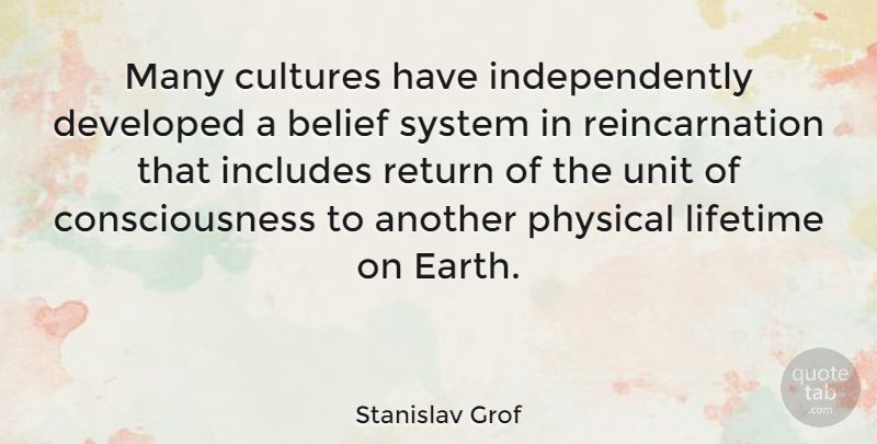 Stanislav Grof Quote About Culture, Earth, Return: Many Cultures Have Independently Developed...