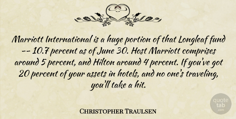Christopher Traulsen Quote About Assets, Fund, Hilton, Host, Huge: Marriott International Is A Huge...