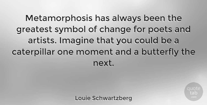 Louie Schwartzberg Quote About Change, Imagine, Moment, Poets, Symbol: Metamorphosis Has Always Been The...