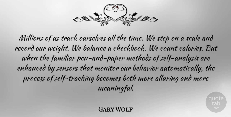 Gary Wolf Quote About Alluring, Becomes, Behavior, Both, Count: Millions Of Us Track Ourselves...
