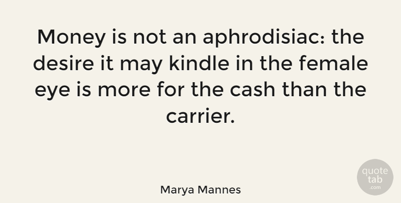 Marya Mannes Quote About Money, Eye, Desire: Money Is Not An Aphrodisiac...