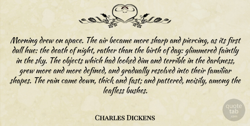 Charles Dickens Quote About Morning, Rain, Night: Morning Drew On Apace The...