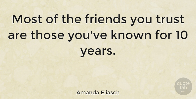 Amanda Eliasch Quote About Known, Trust: Most Of The Friends You...