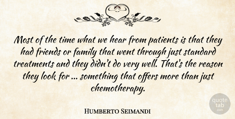 Humberto Seimandi Quote About Family, Hear, Offers, Patients, Reason: Most Of The Time What...