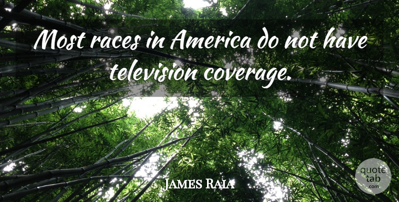 James Raia Quote About America, Races, Television: Most Races In America Do...