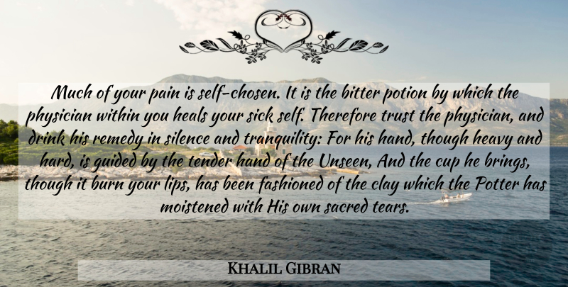 Khalil Gibran Quote About Pain, Grief, Healing: Much Of Your Pain Is...