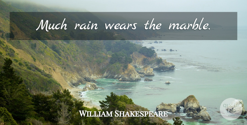 William Shakespeare Quote About Time, Rain, Marble: Much Rain Wears The Marble...