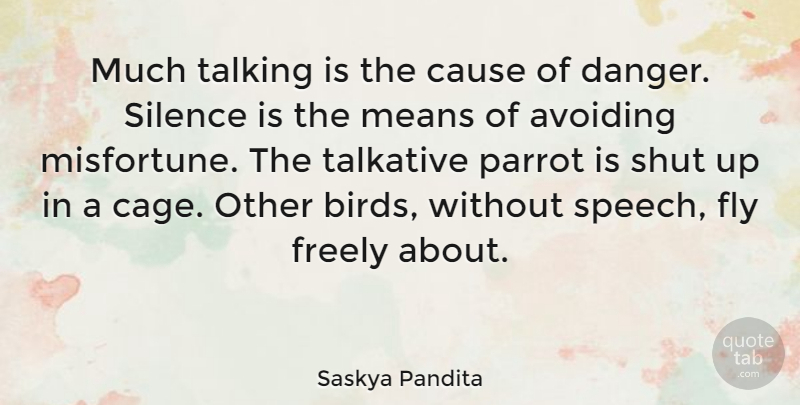 Saskya Pandita Quote About Avoiding, Cause, Danger, Freely, French Scientist: Much Talking Is The Cause...