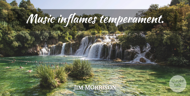 Jim Morrison Quote About Music, Temperament: Music Inflames Temperament...