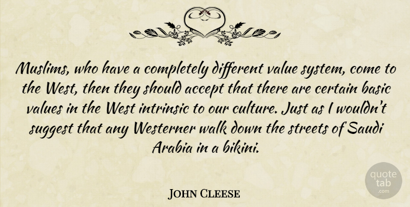 John Cleese Quote About Different, Culture, Saudi Arabia: Muslims Who Have A Completely...