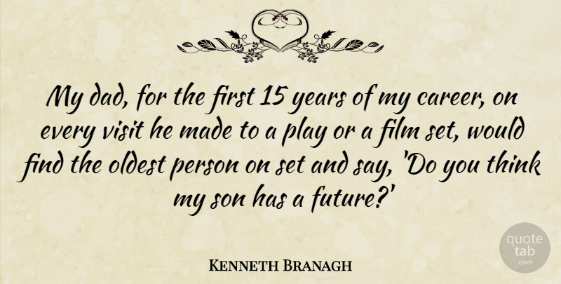 Kenneth Branagh Quote About Dad, Future, Oldest, Visit: My Dad For The First...