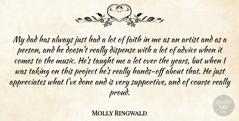 Molly Ringwald Quote About Dad, Artist, Hands: My Dad Has Always Just...