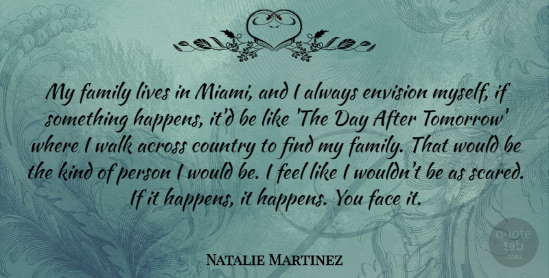 Natalie Martinez Quote About Across, Country, Envision, Face, Family: My Family Lives In Miami...