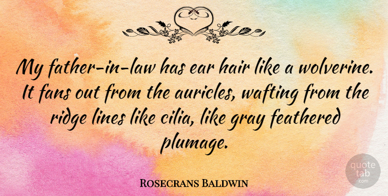 Rosecrans Baldwin Quote About Ear, Fans: My Father In Law Has...