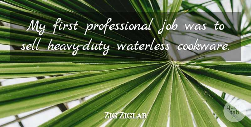 Zig Ziglar Quote About Job: My First Professional Job Was...