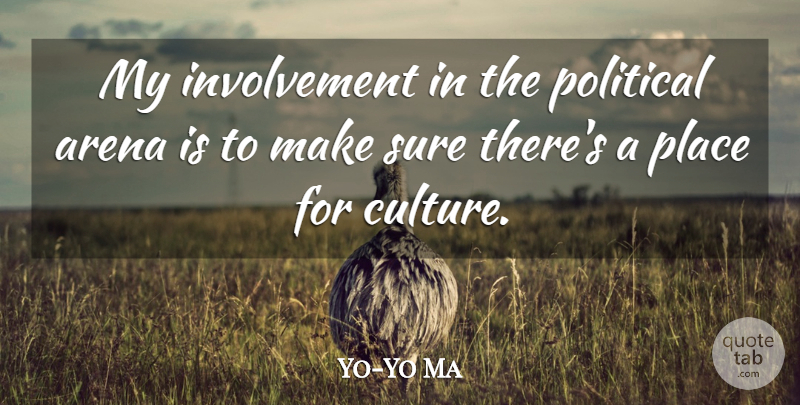 Yo-Yo Ma Quote About Political, Arena, Culture: My Involvement In The Political...