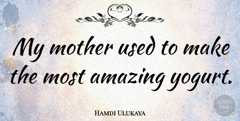 Hamdi Ulukaya Quote About Amazing: My Mother Used To Make...