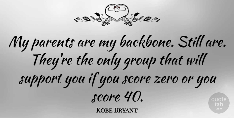 Kobe Bryant Quote About Basketball, Zero, Support You: My Parents Are My Backbone...