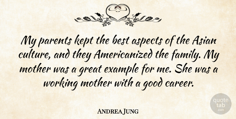 Andrea Jung Quote About Mother, Careers, Parent: My Parents Kept The Best...
