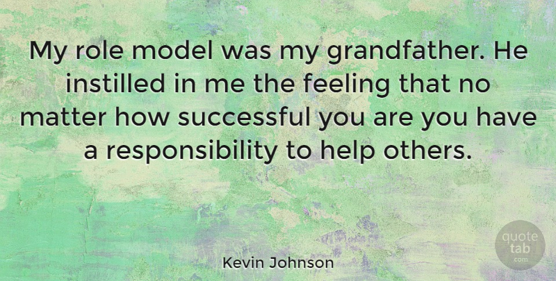 Kevin Johnson Quote About Motivational, Basketball, Responsibility: My Role Model Was My...