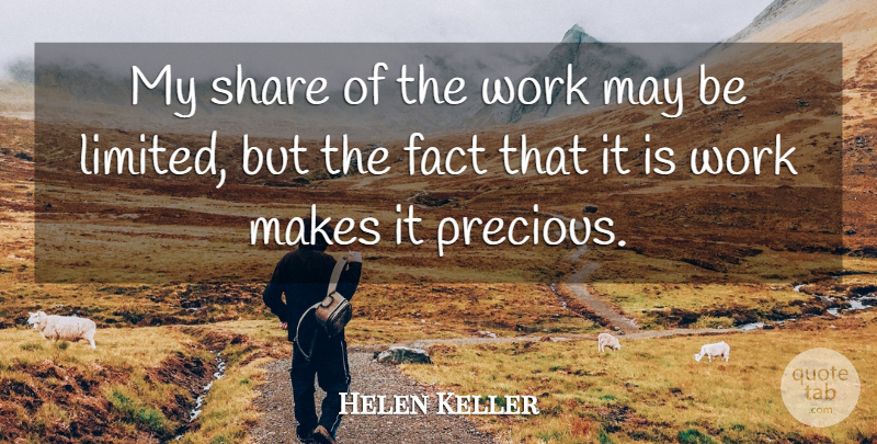 Helen Keller Quote About Inspirational, Work, Literature: My Share Of The Work...