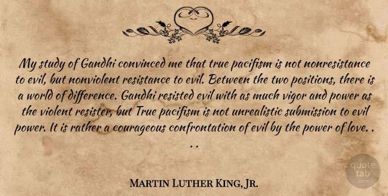 Martin Luther King, Jr. Quote About Love, Two, Differences: My Study Of Gandhi Convinced...