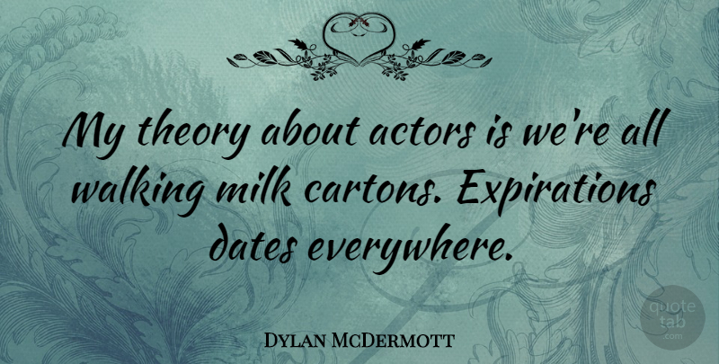 Dylan McDermott Quote About Milk, Actors, Theory: My Theory About Actors Is...