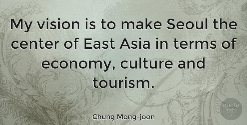 Chung Mong-joon Quote About Asia, Center, East, Terms: My Vision Is To Make...