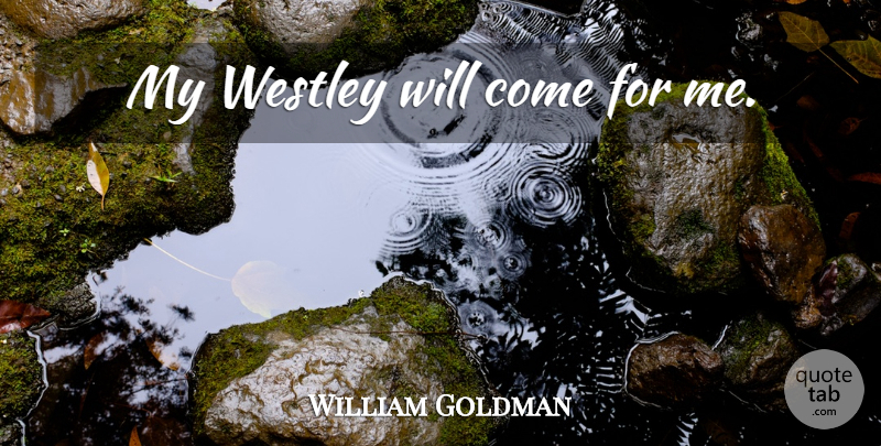 William Goldman Quote About undefined: My Westley Will Come For...