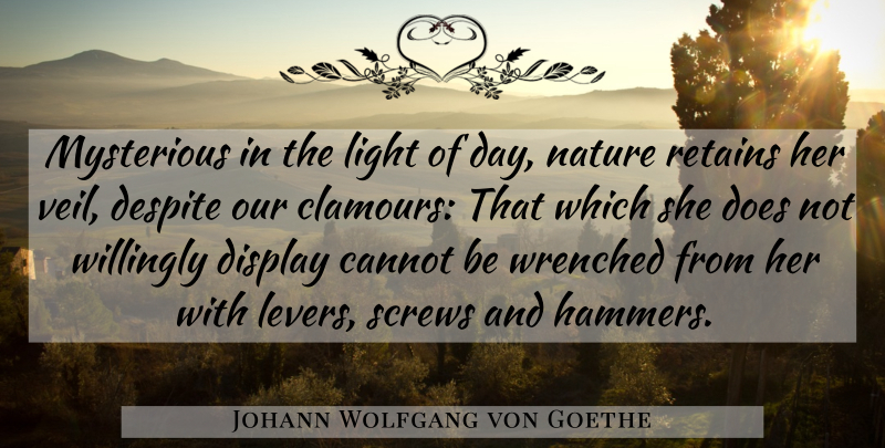 Johann Wolfgang von Goethe Quote About Light, Doe, Hammers: Mysterious In The Light Of...